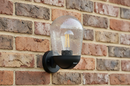 Aluminum Gate E27 Bulb Stand With Clear Speckled Glass-LL 504A-BK