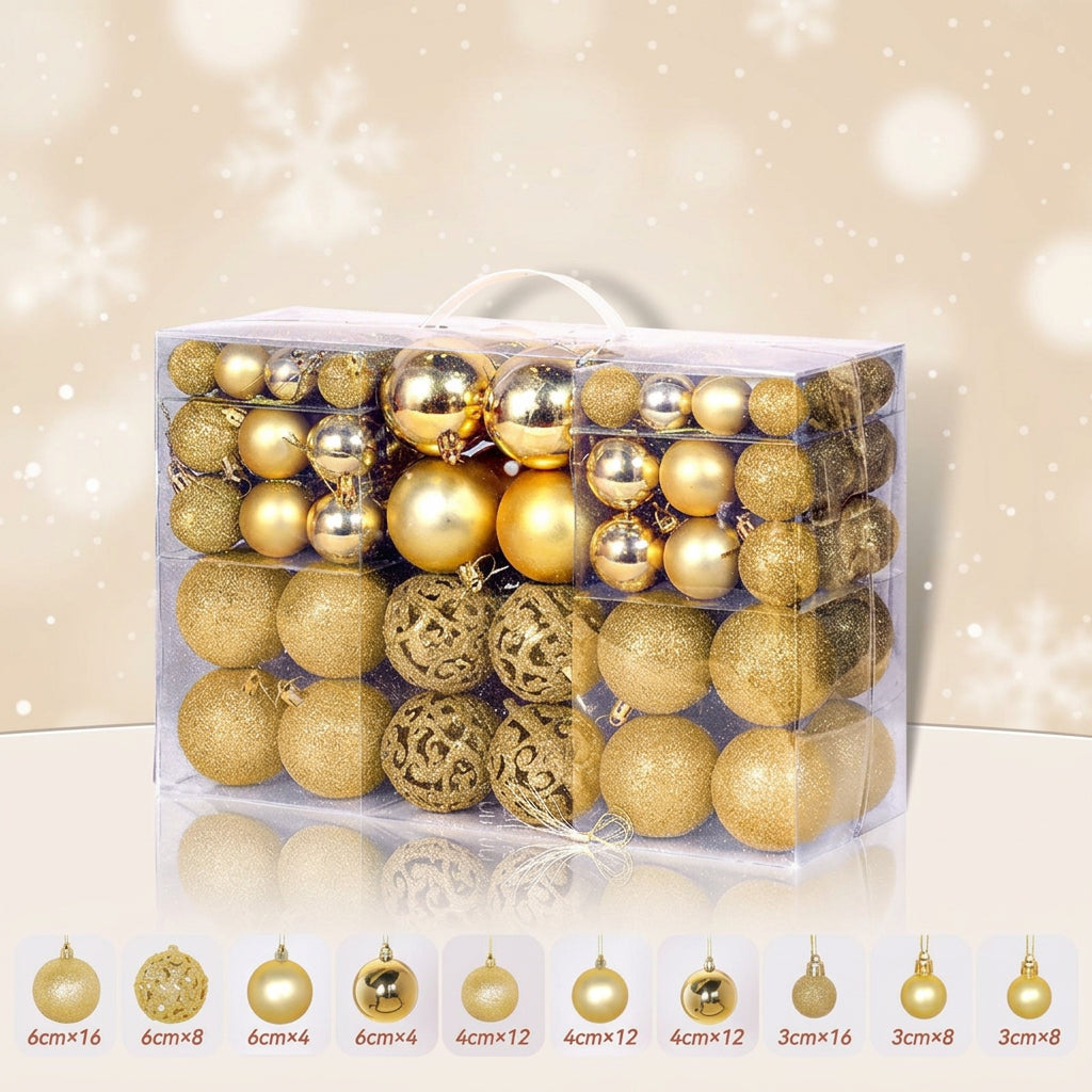100 Piece Shatterproof Christmas Ball Ornaments Set