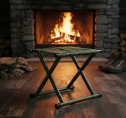 Portable folding stool for camping and fishing supporting up to 200 kg.