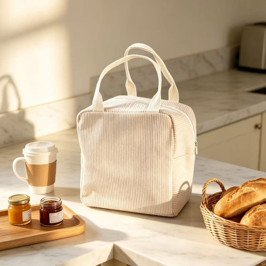 Corduroy Insulated Lunch Bag