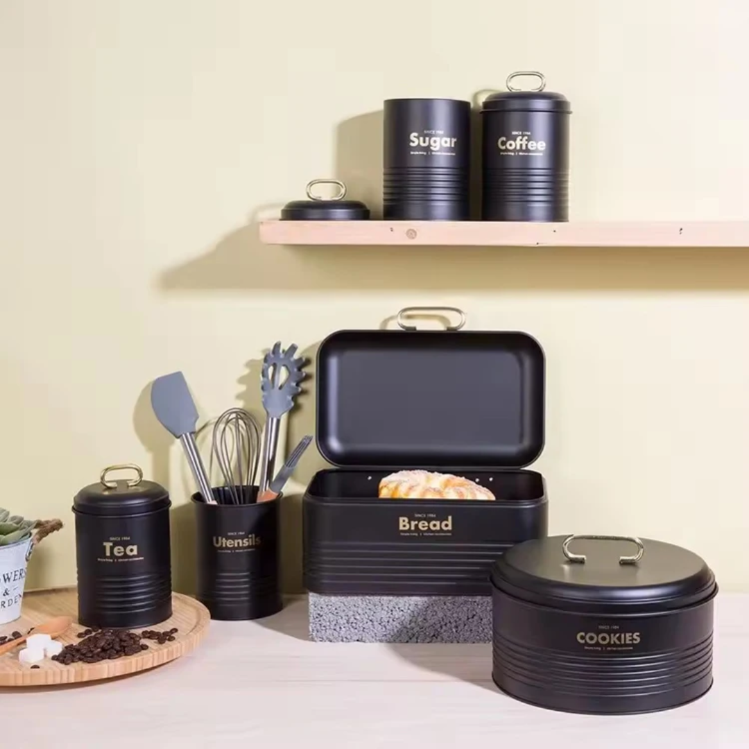 Bread Bin And 3 Canister