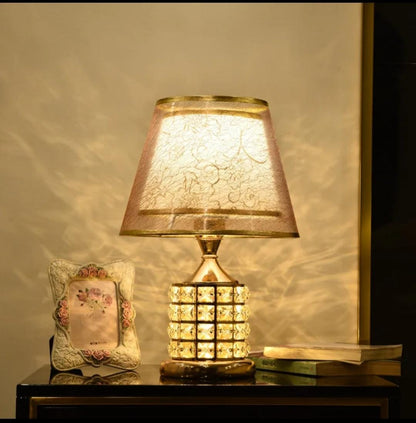 European Style Double Shade Crystal Table Lamp