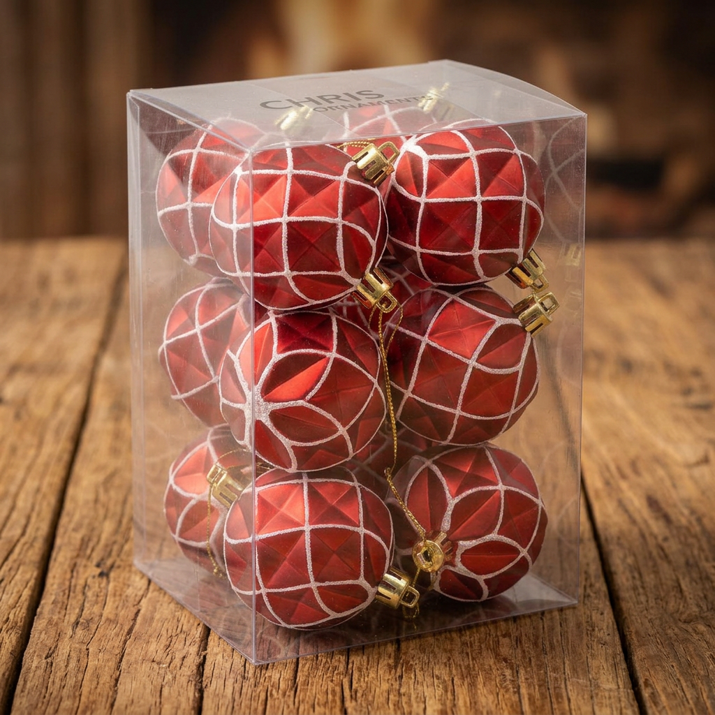 6cm 6Pcs Coloured Christmas Baubles