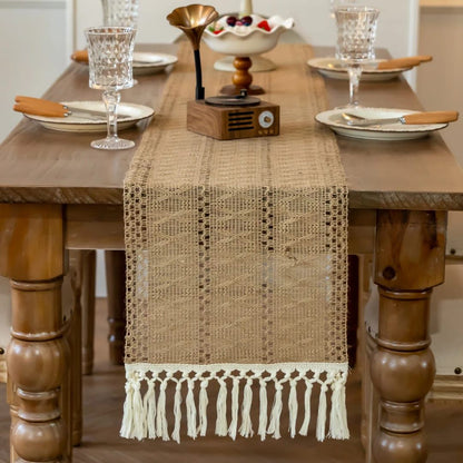 Bohemian Style Table Runner with Tassels