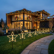 Solar Christmas garden pathway lights for outdoor gardens, walkways and pathways