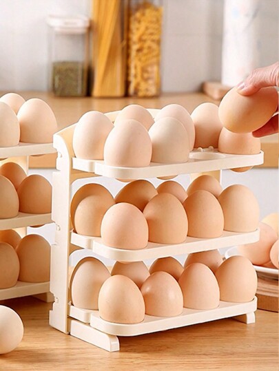 Foldable egg tray made of hard PP holding 30 eggs