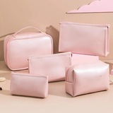 5Pcs Leather Travel Cosmetic Bags