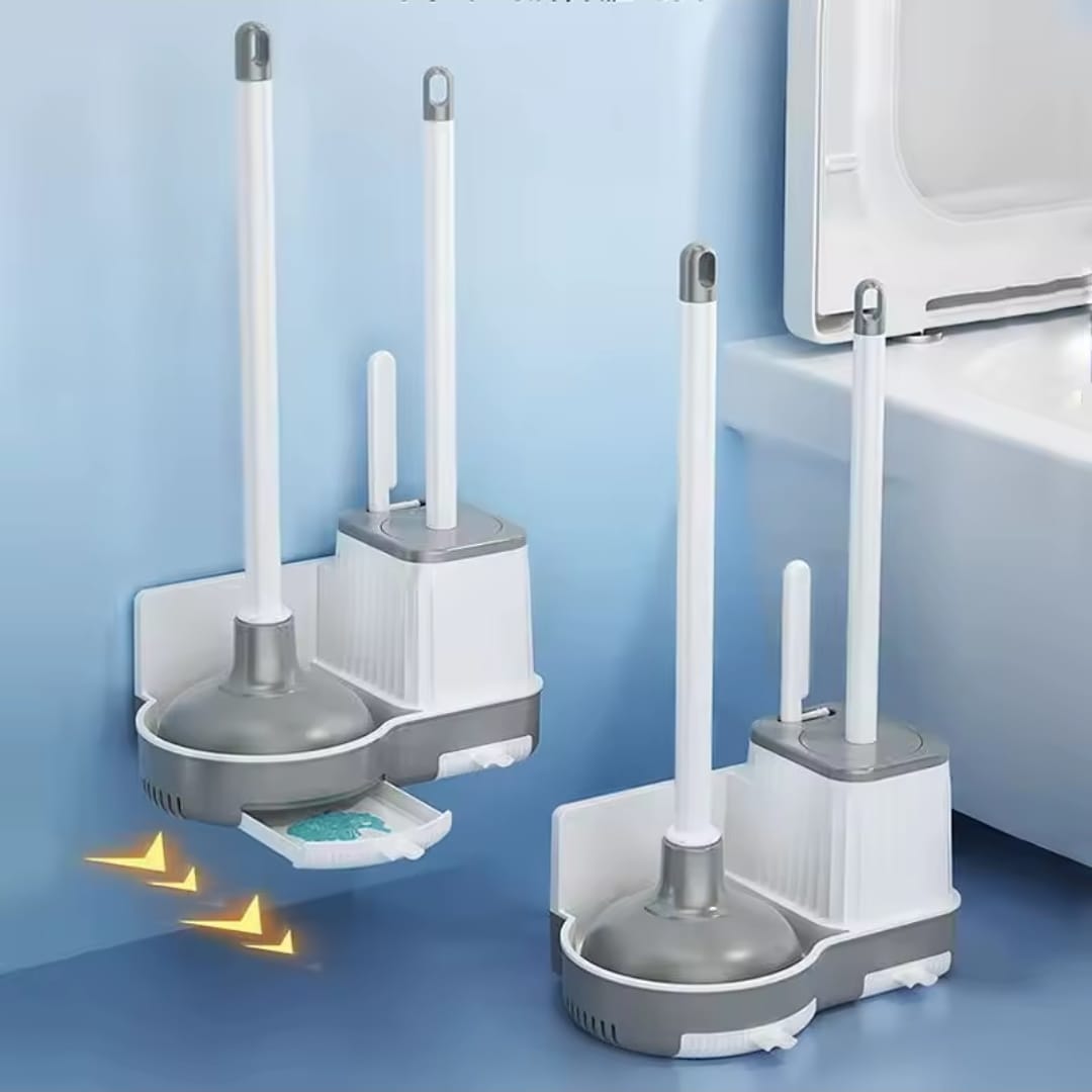 3 in 1 Toilet Brush & Plunger Set