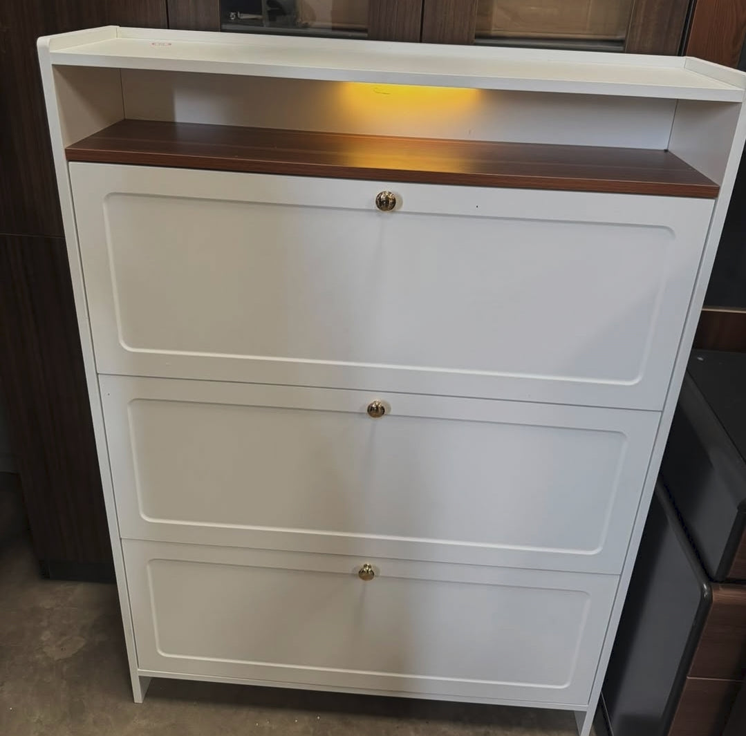 Ultra-Thin Flip Bucket Shoe Rack Storage Cabinet