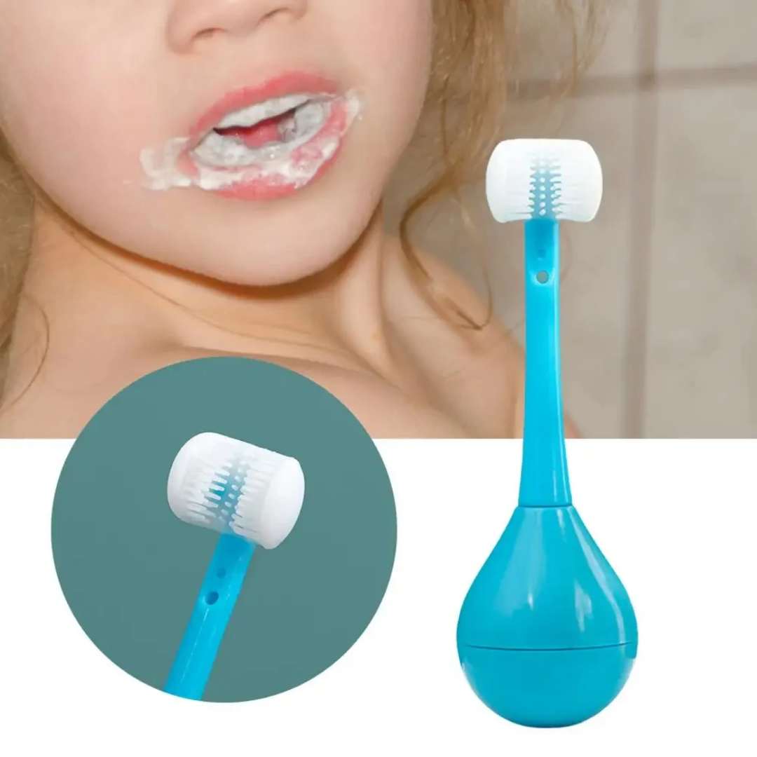 Three-Sided Kids Toothbrush Set