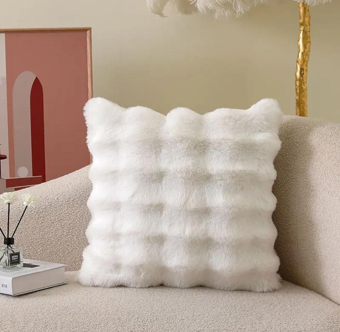 3pcs Rabbit Fur Cushion Covers