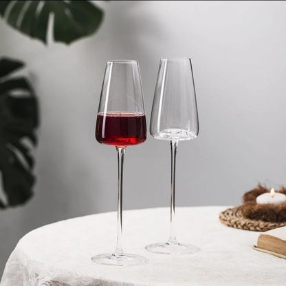 2Pc Long Stem Wine and Champagne Glasses