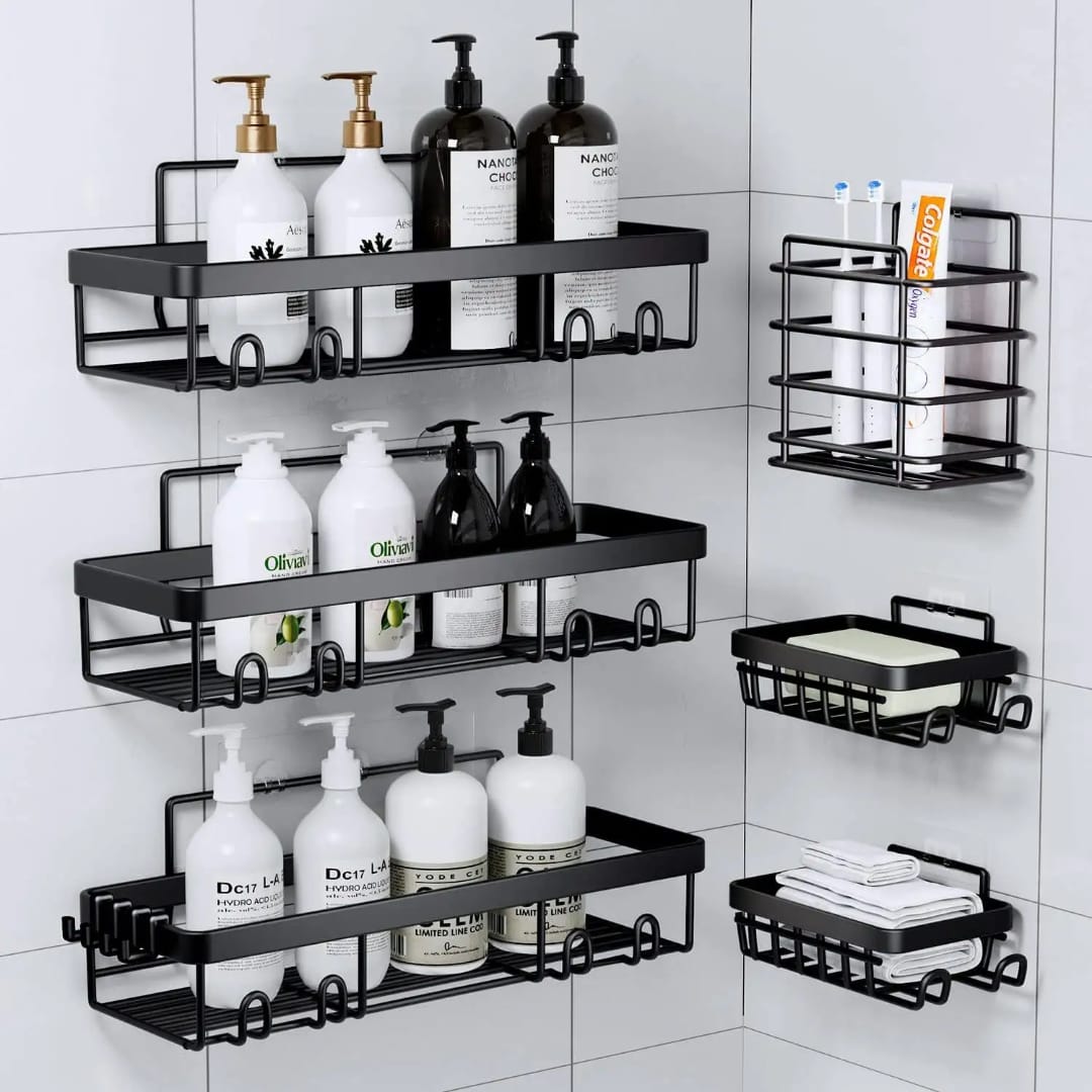 Metal Carbon Shower Caddy Shelf