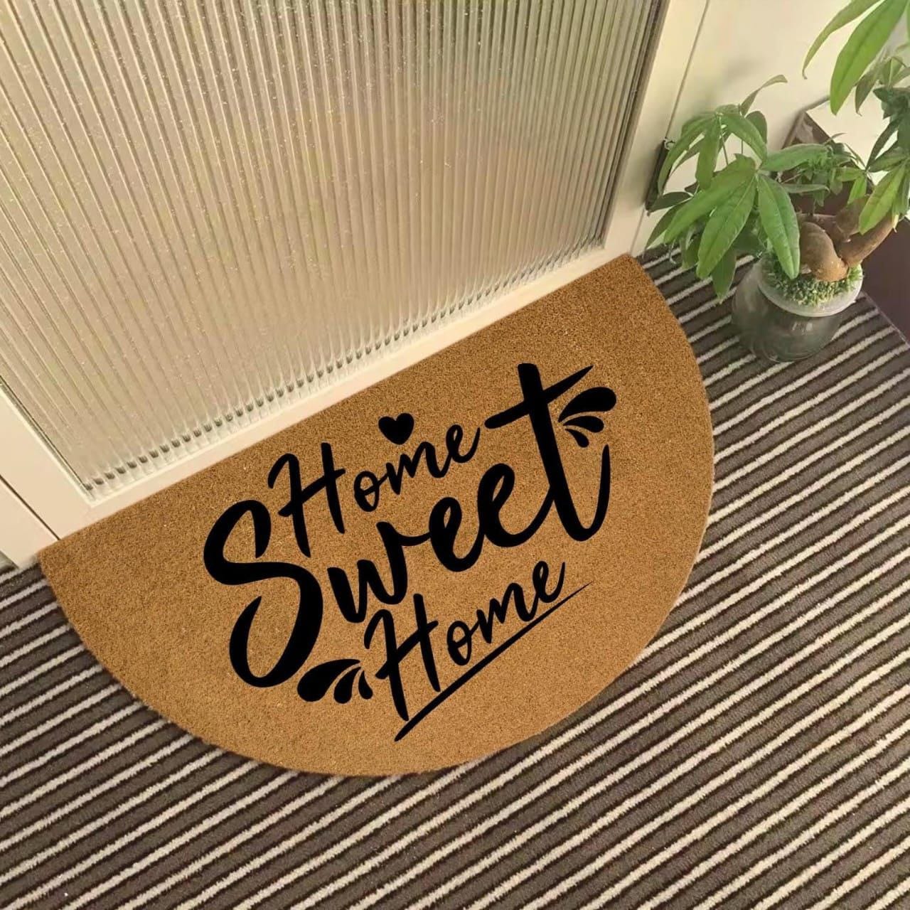 Semi circle novelty entry door mat for indoor home and kitchen use, size 40x60cm