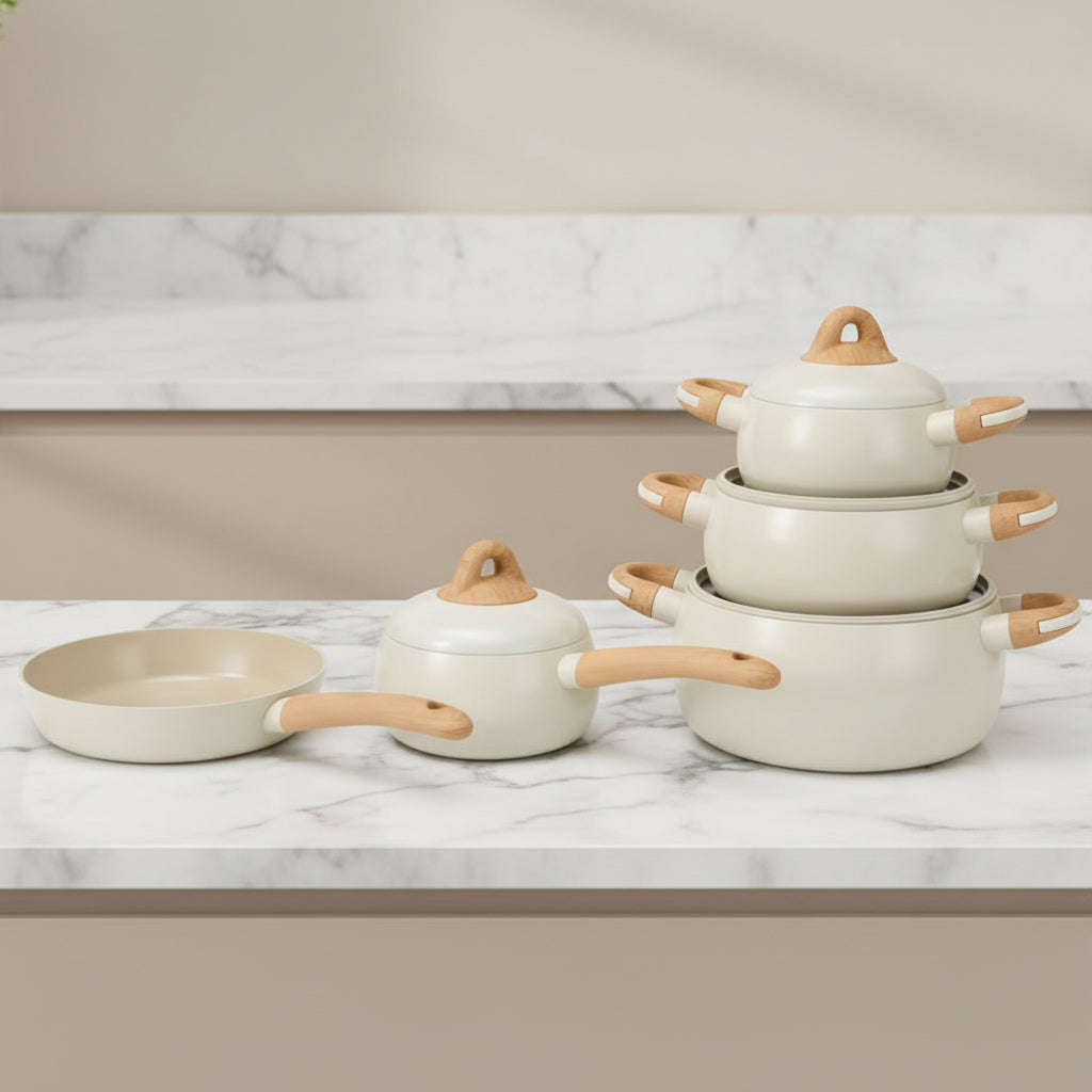 9Pc Non Stick Cookware Set with Ceramic Coating