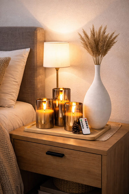 3Pc LED Smokeless Non Drip Candles
