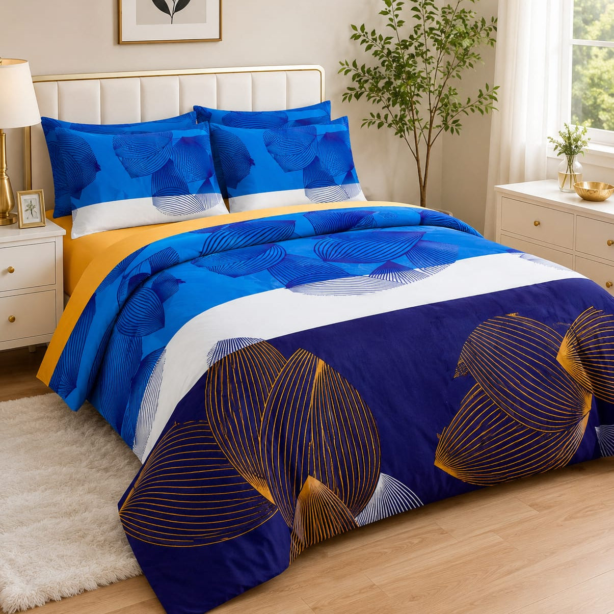 Printed Bedsheet Set 6 × 6 ft