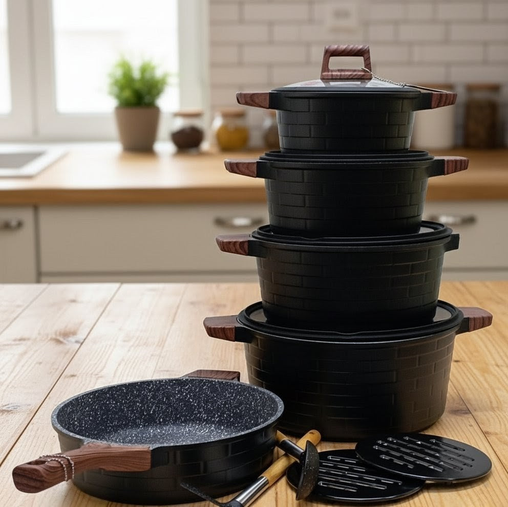 13-Piece Granite Coated Cookware Set