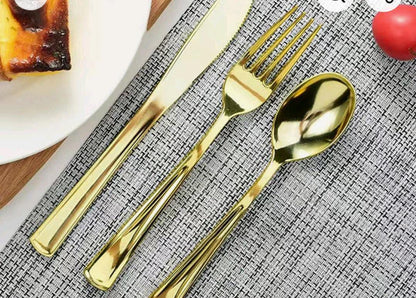 24-piece Gold cutlery set without stand for dining