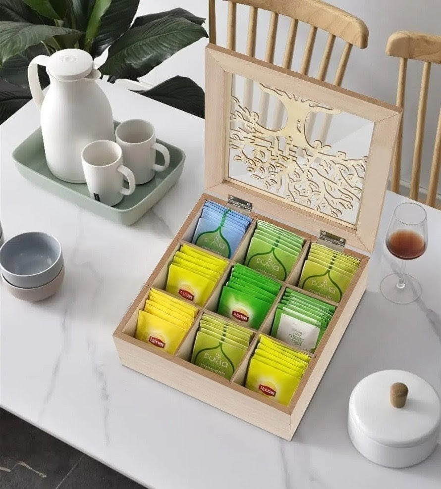 Wooden Tea & Coffee Organizer