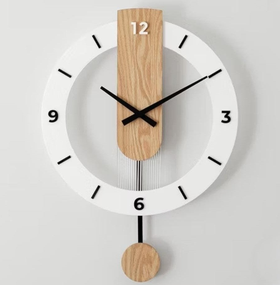 Nordic Wall Clock with Pendulum