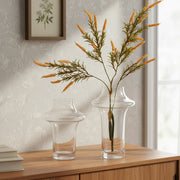 Clear glass vase 35cm for home decoration