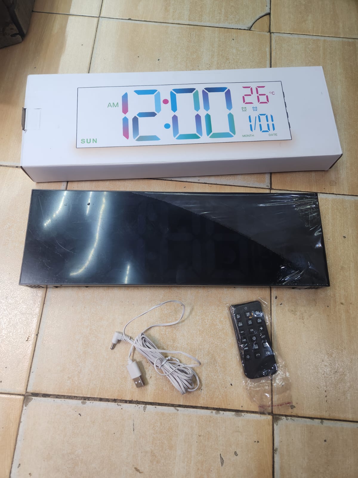 16-Inch LED Digital Alarm Clock- 38.9× 12.7× 3.0cm