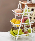 Metallic 3 Layer Triangular Fruit Rack