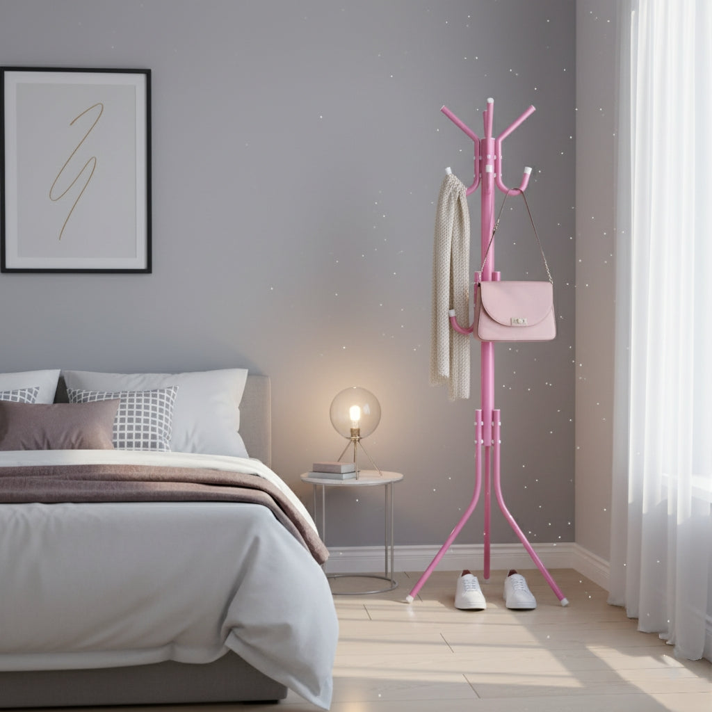 Metallic Coat And Bag Hanger Stand