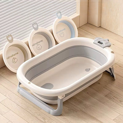 7 In 1 Foldable Baby Bathtub Set With Built In Thermometer