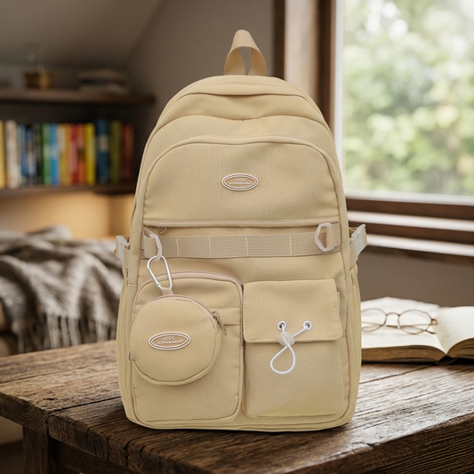 Large waterproof Oxford laptop backpack with multiple compartments for school travel and daily use