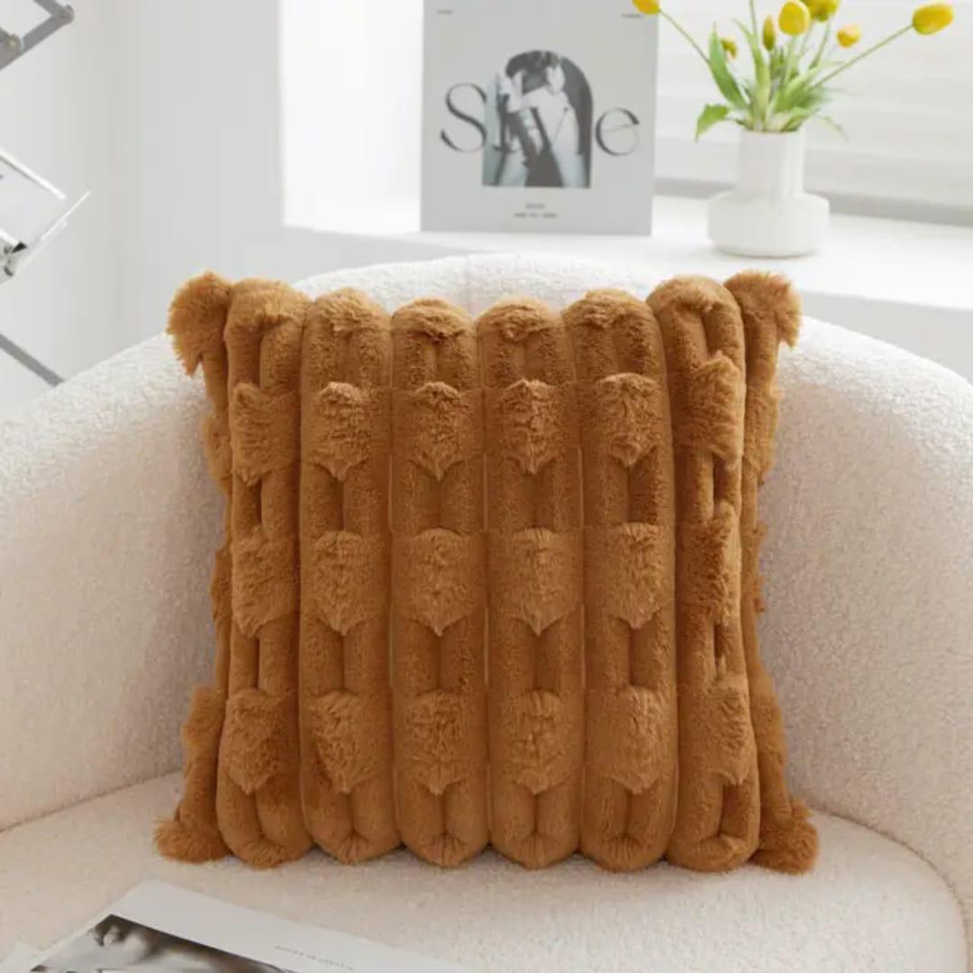 2Pcs Rabbit Fur Cushion Cover