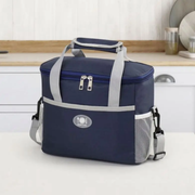 Double Compartment Insulated Lunch Bag with Handheld Handle and Removable Strap
