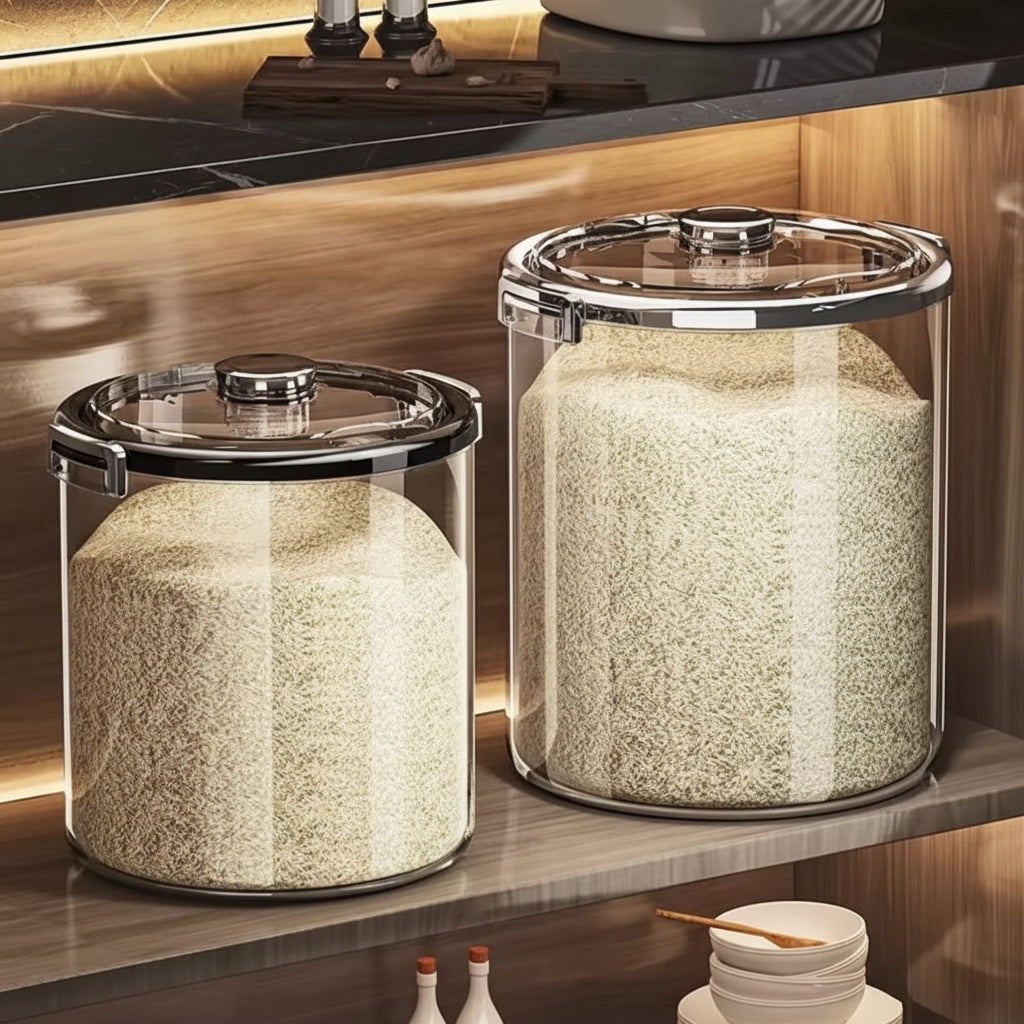 5kg Acrylic Airtight Rice Bucket with Flip Top Lid