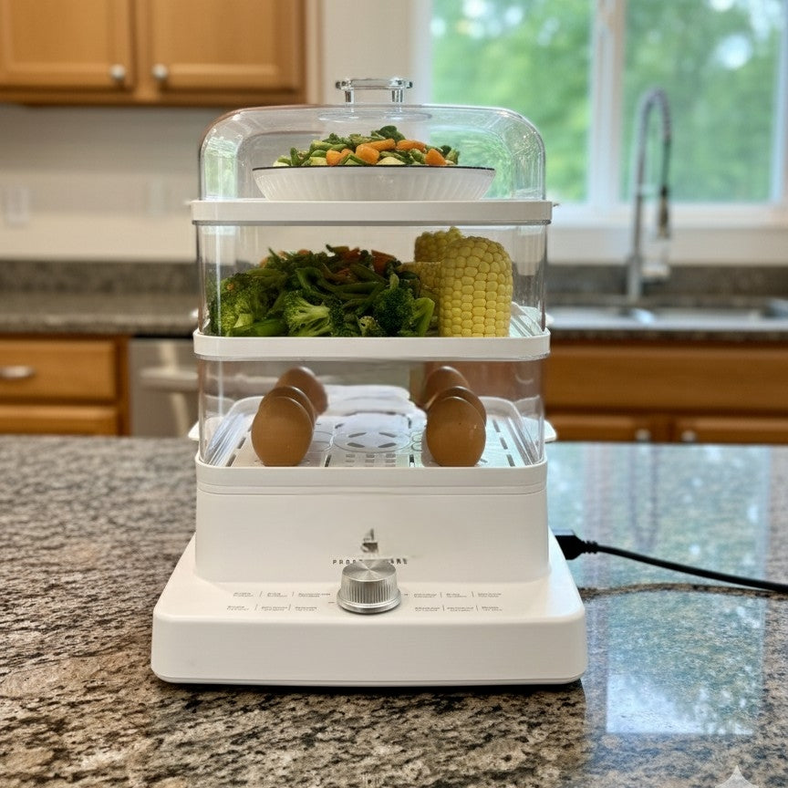12L 3-Tier electric food steamer for healthy cooking