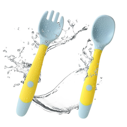 2 Pcs Baby Bendable Silicone Spoon & Fork Set