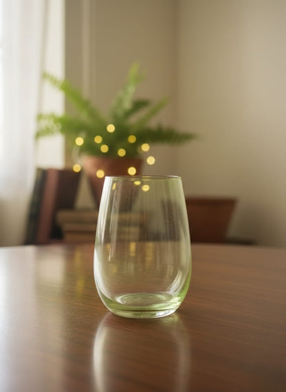 6-Piece Oval Colored Glass Set – Green