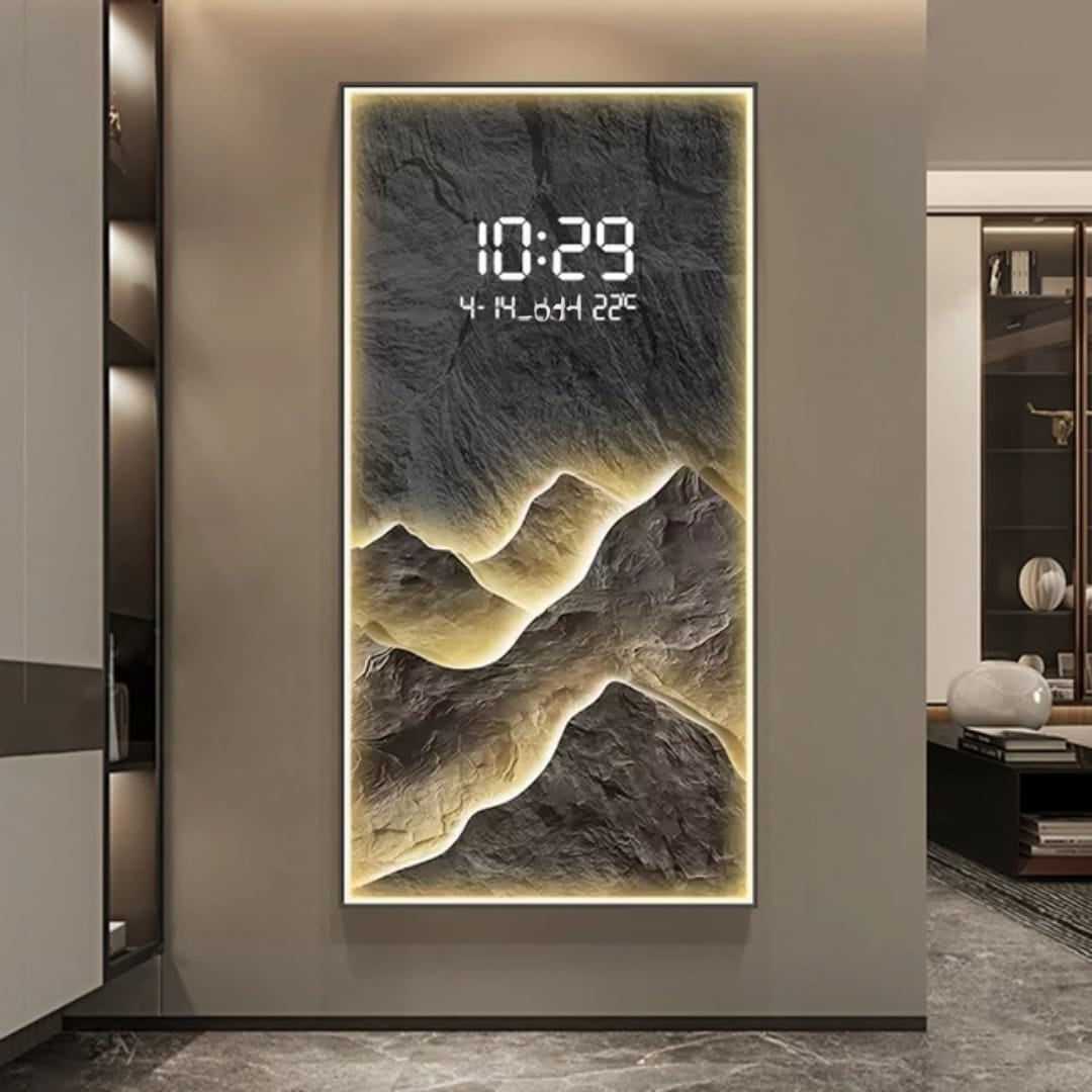 LED Layered Mountain Wall Clock