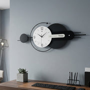 Large modern wall clock made from metal, MDF, and acrylic measuring 100x39cm for elegant interior décor.