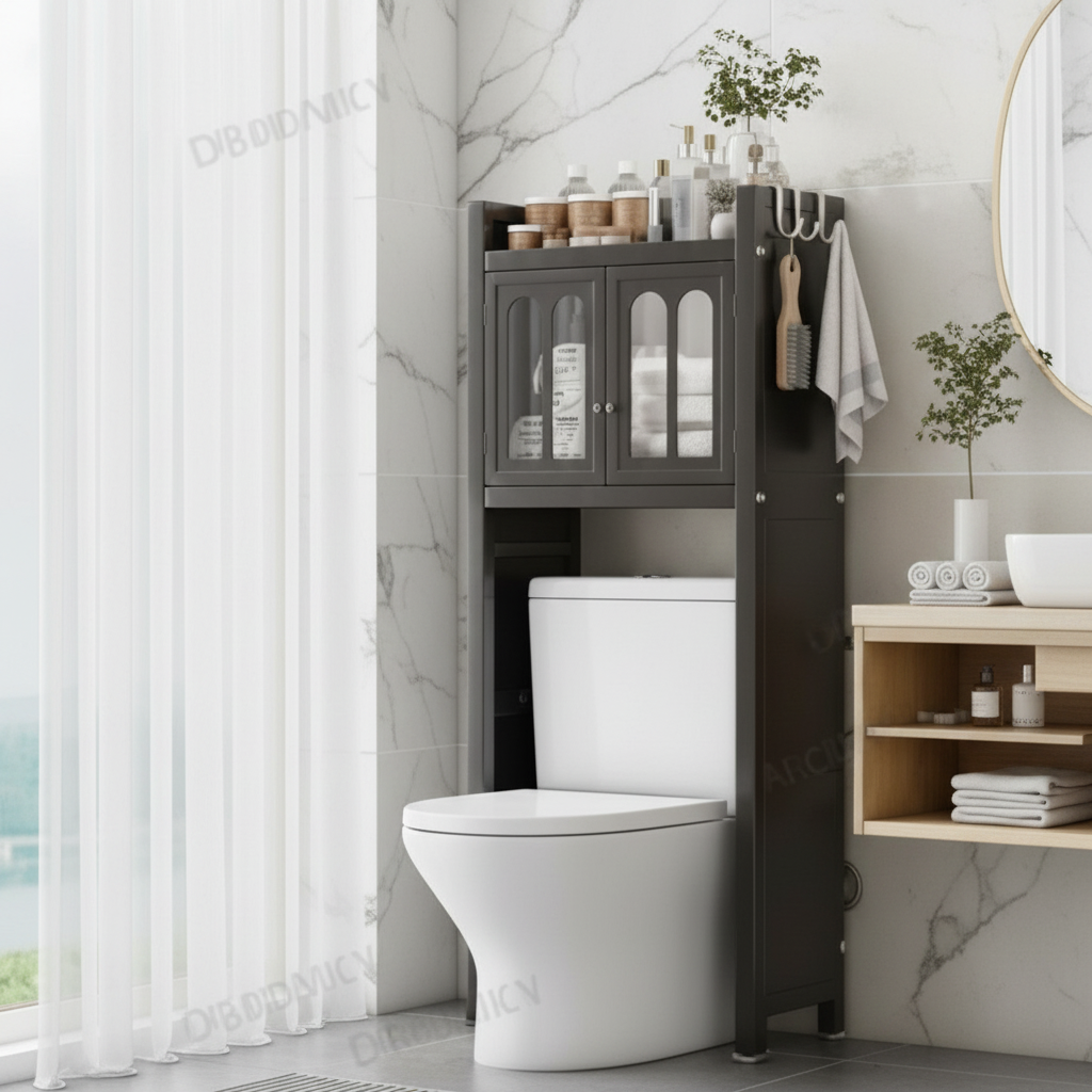 Over The Toilet Cabinet with Dust Proof Locker