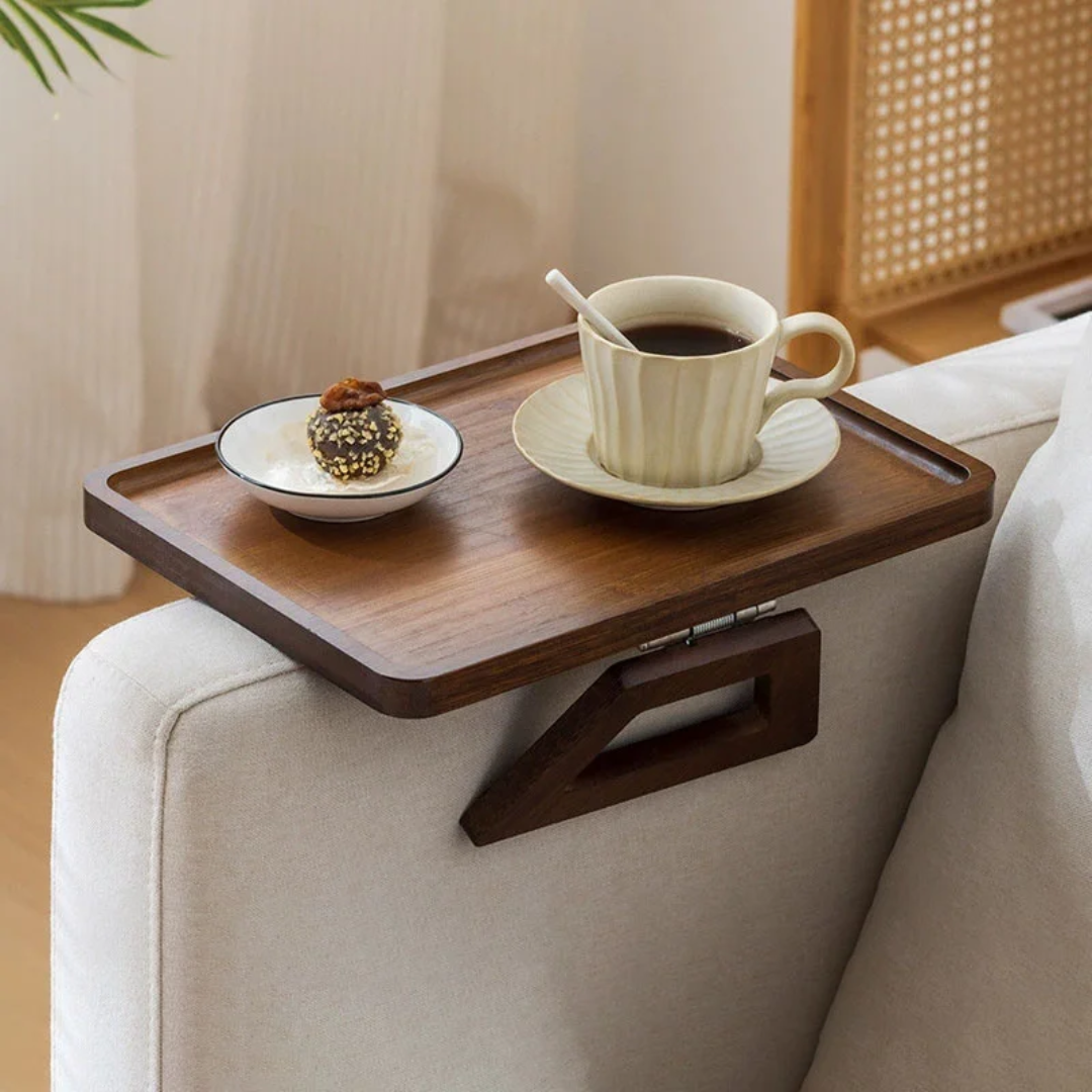 Foldable Wooden Sofa Armrest Tray
