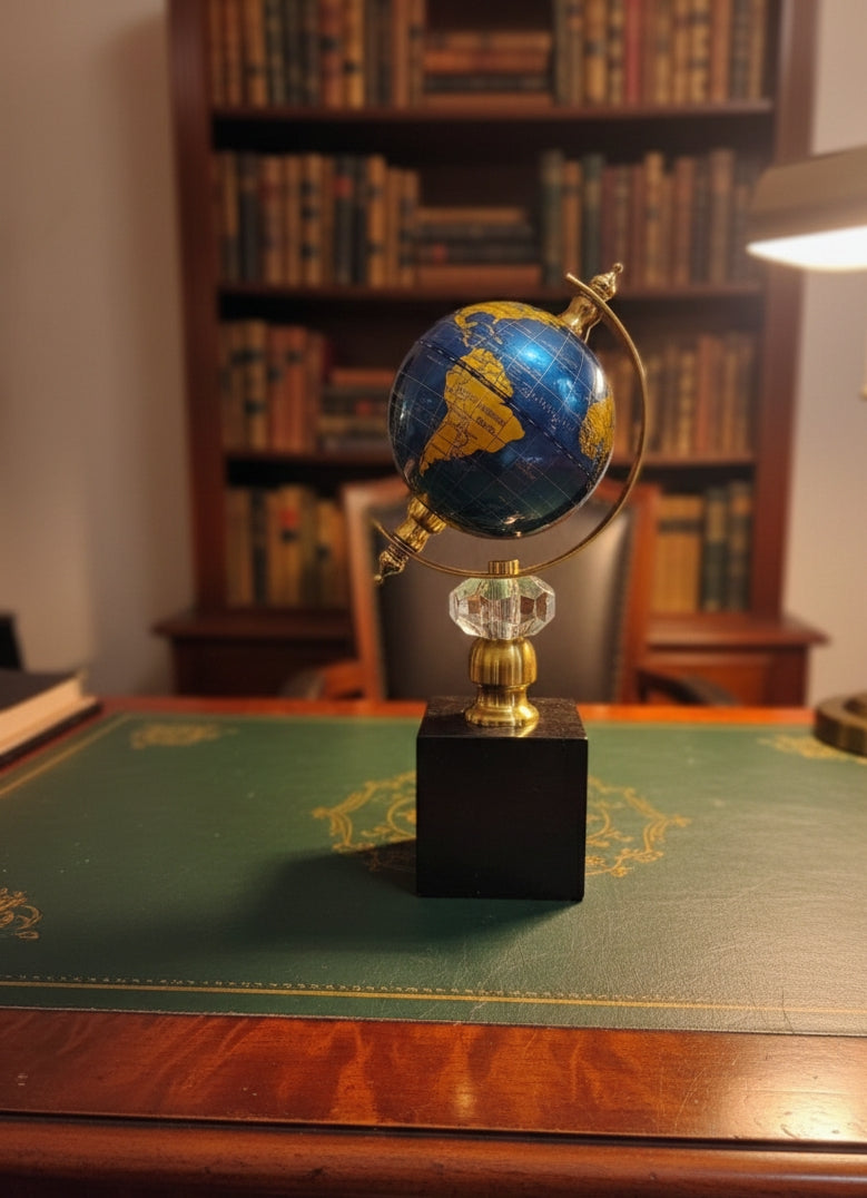 World Globe Marble Base Home And Office Decor Ornament
