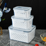 3pc Double Drain Basket And Microwave Storage Container: