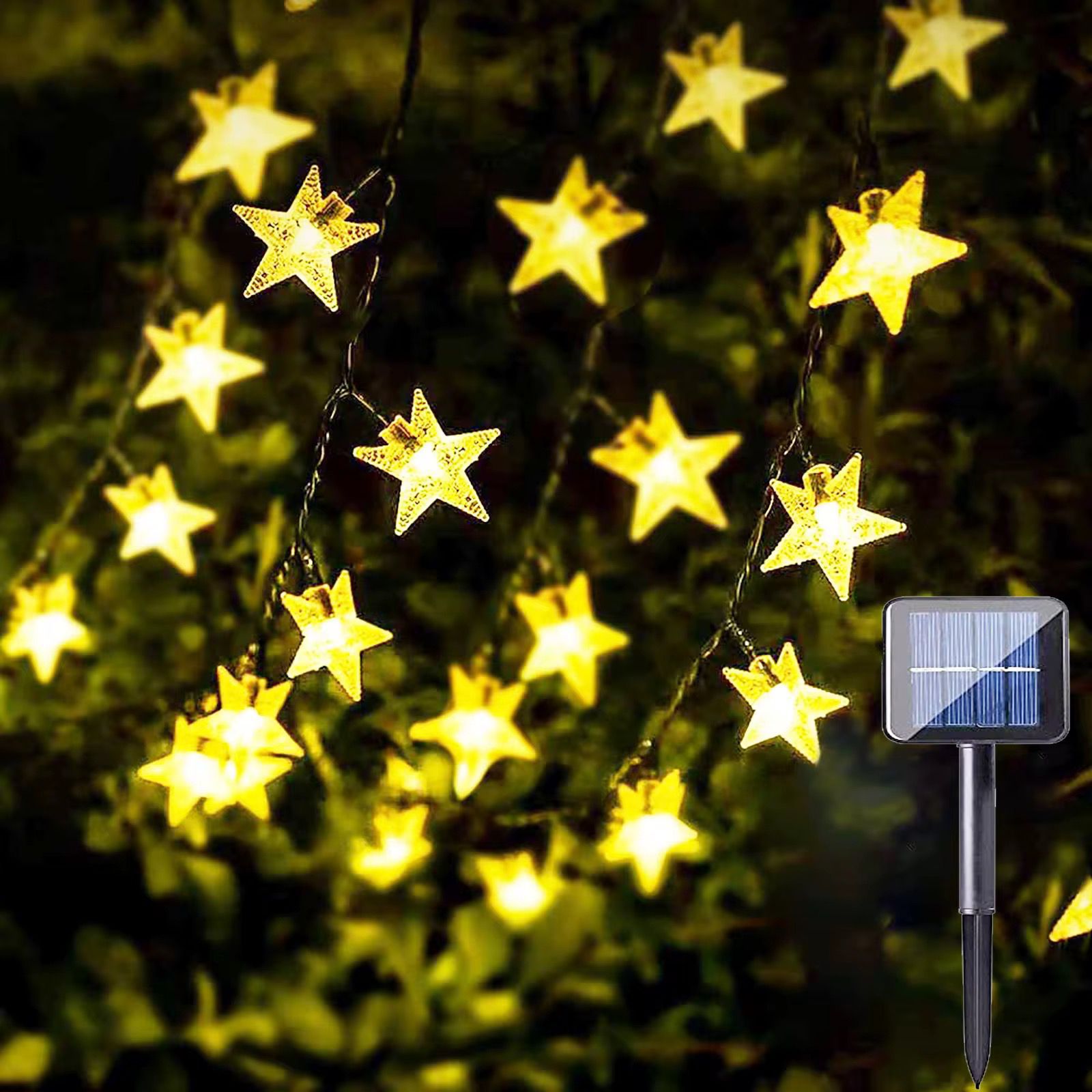 Solar Powered Outdoor Star Lights – Christmas Theme