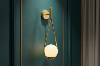 Teardrop Glass Accent Wall Light – Golden Finish-PL 1166-01-GO