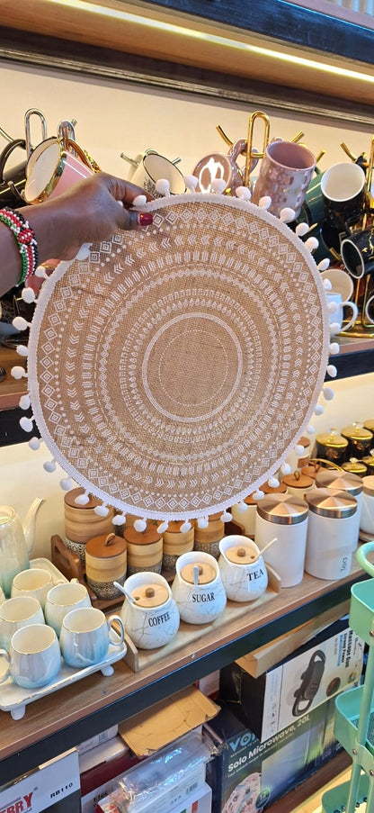 Round Woven Jute Table Mats