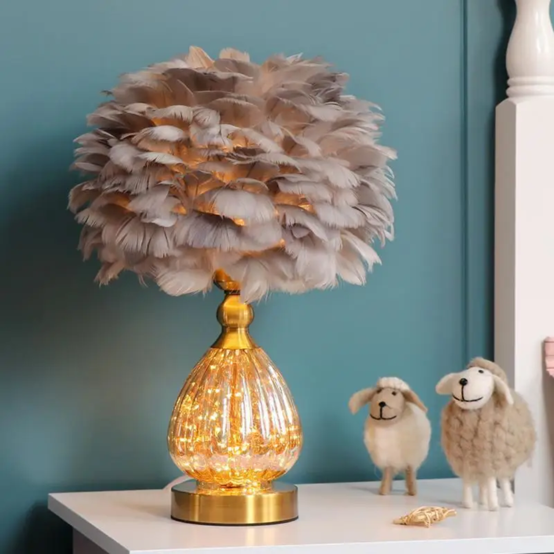 Crystal Feather Table Lamp