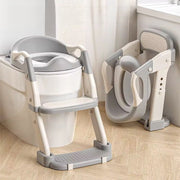 Foldable kids toilet training potty ladder with step-up reducer seat for toddlers