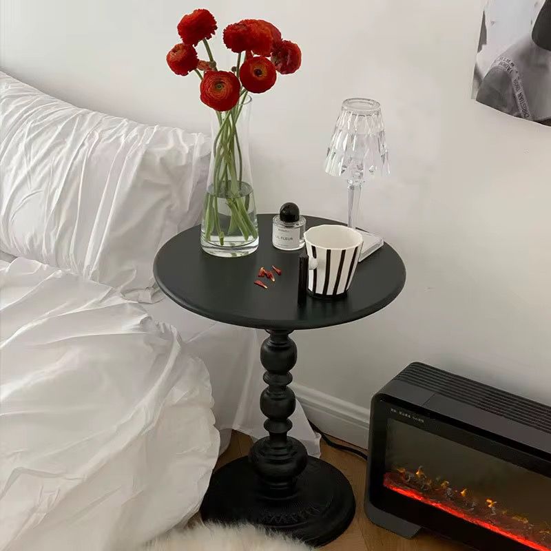 Retro Iron Pedestal Side Table 40cm