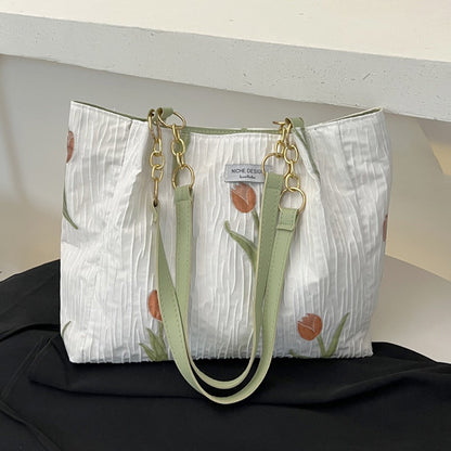 Floral Canvas Tote Bag